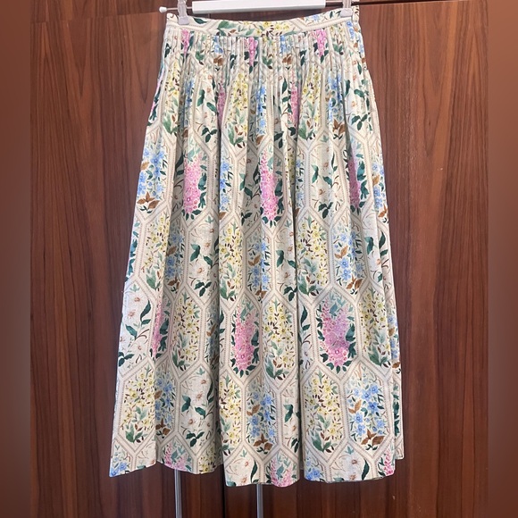 Printed Top With Pintuck Pleated Skirt - Picture 2 of 5